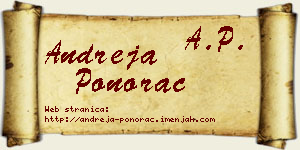 Andreja Ponorac vizit kartica